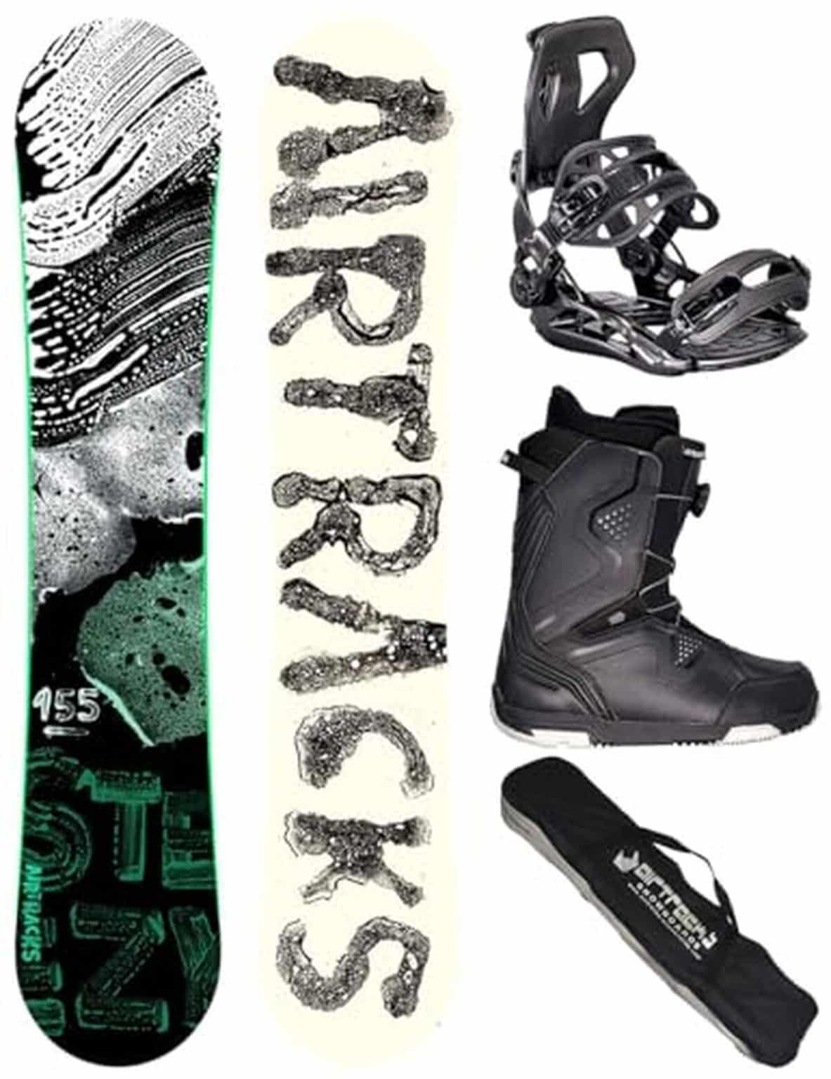 Pack Snowboard Airtracks BWF Lady + Fixations Star W / Master W FASTEC + Sac – Planche All-Mountain/Freestyle, 140 à 155 Cm