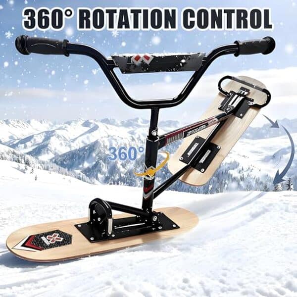 Découvrez notre analyse de la luge tout-terrain avec skis pivotants idéale pour vos aventures hivernales