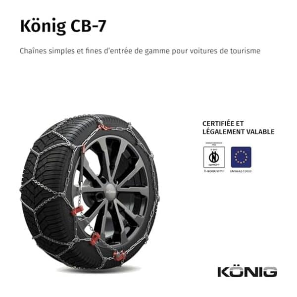 Découvrez notre test détaillé des chaînes à neige König CB-7 103 : performance, installation, confort, et sécurité sur route en conditions hivernales