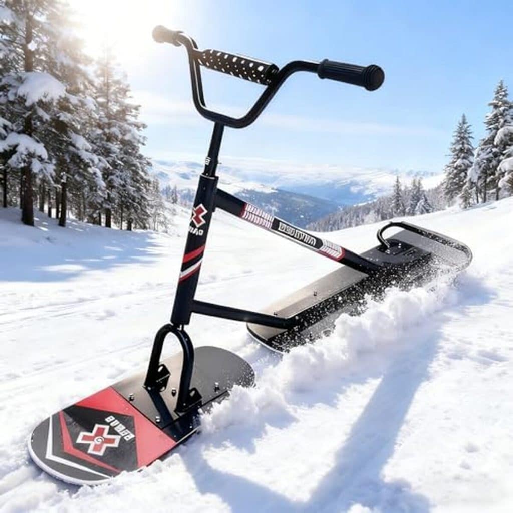 Test du snow scooter SAIYERUS : luge snowboard à direction 360° pour adultes et enfants