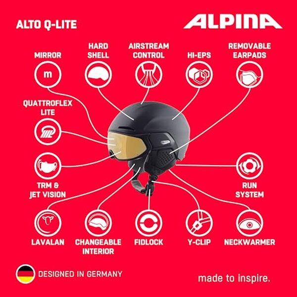 Découvrez le test complet du casque de ski Alpina Alto Q-Lite. Alliant performance et style, ce modèle noir mat se distingue par sa qualité et son design élégant.