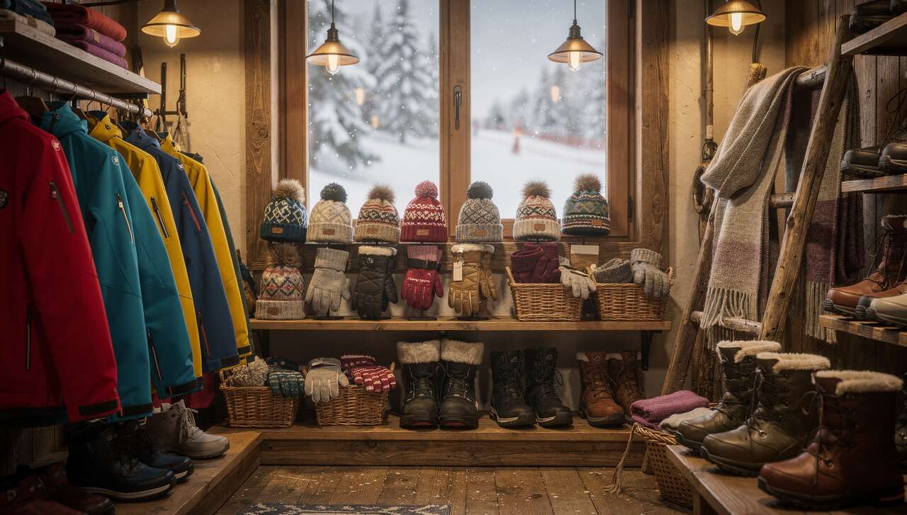 V&ecirc;tements et accessoires typiquement montagnards