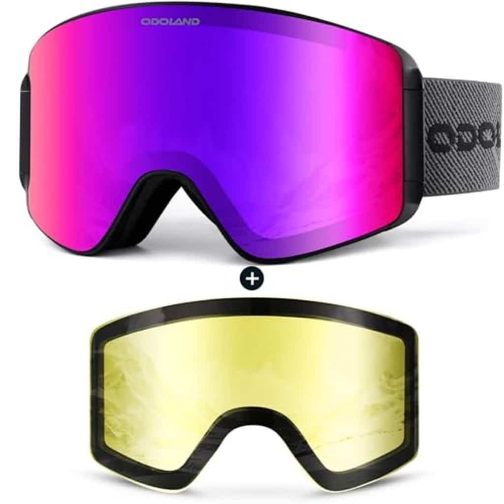 Test : odoland masque de ski lentilles amovibles et anti-buée UV400