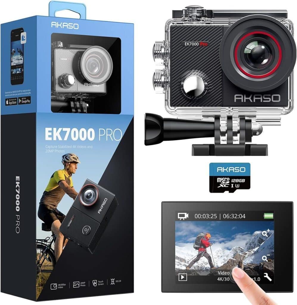 Test : caméra sport Akaso Ek7000 pro 4k avec accessoires complets