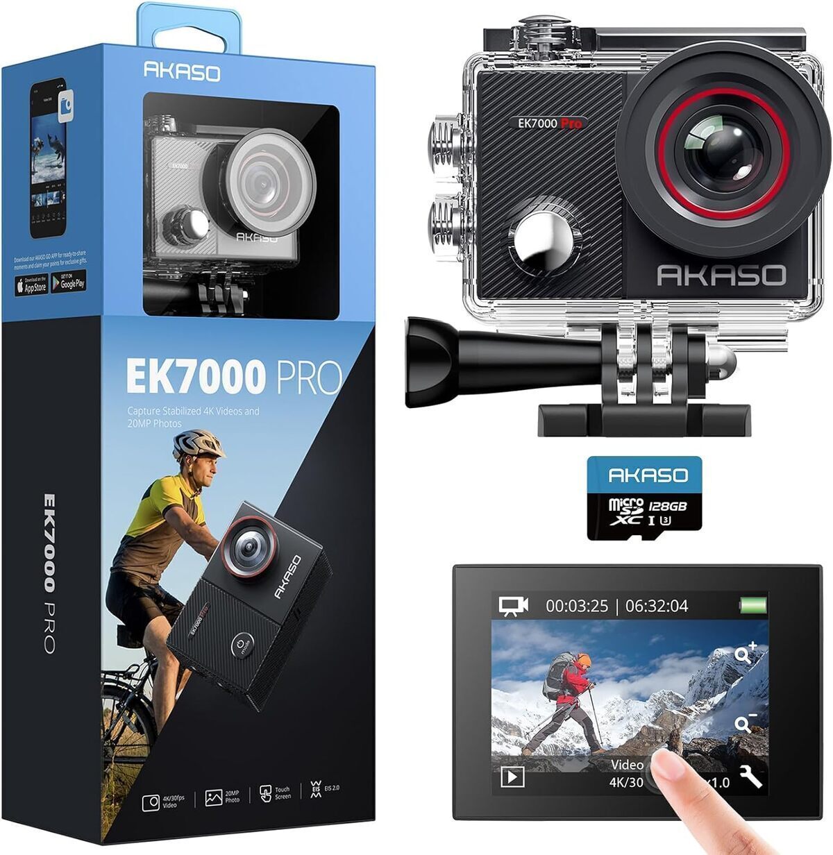 Test : caméra sport Akaso Ek7000 pro 4k avec accessoires complets