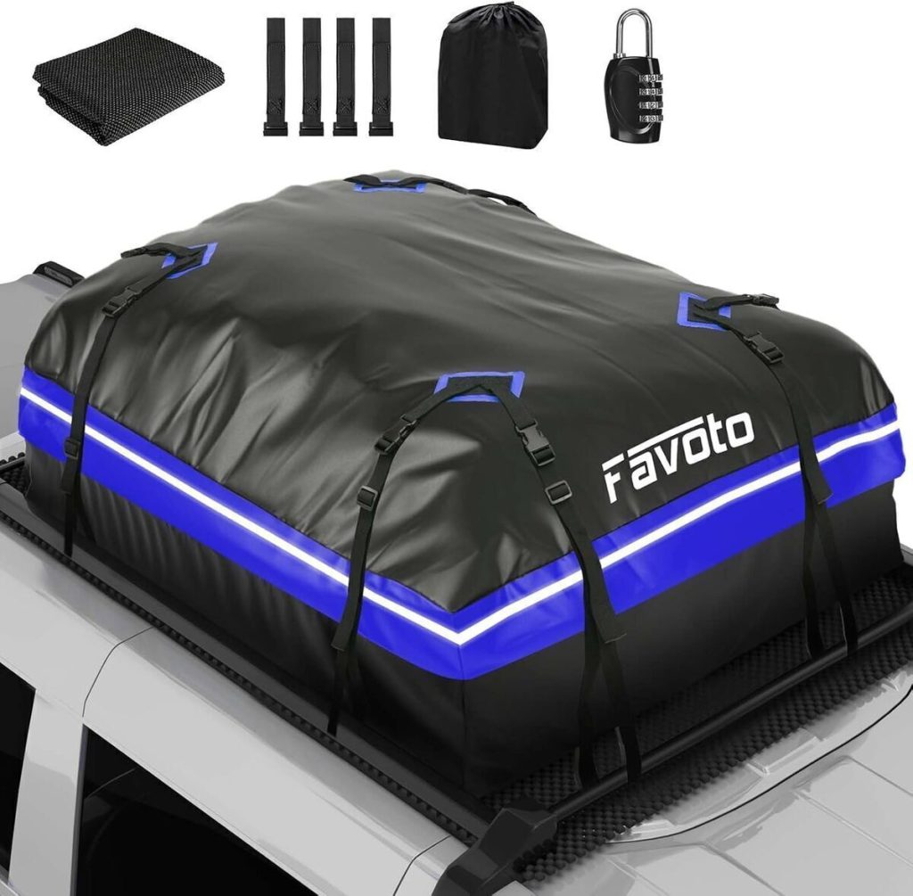 Test du coffre de toit imperméable Favoto 425L pliable