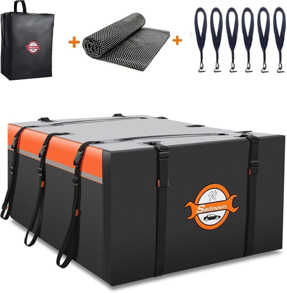 Test du coffre de toit pliable Sailnovo 21 pieds cubes orange