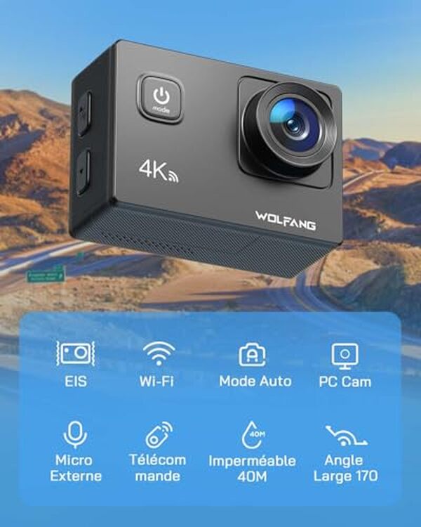 Découvrez notre test détaillé de la caméra sport Wolfang GA100 4K : performances, qualité vidéo et polyvalence. Avis complet et conseils d'achat.